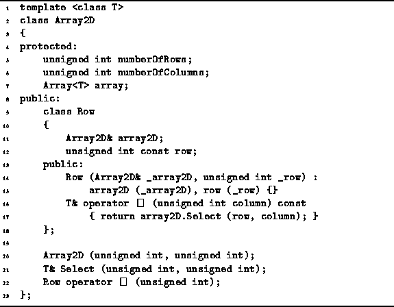 Two Dimensional Array Implementation