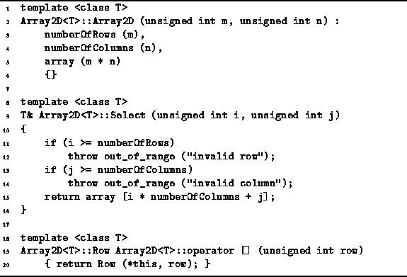 Two Dimensional Array Implementation